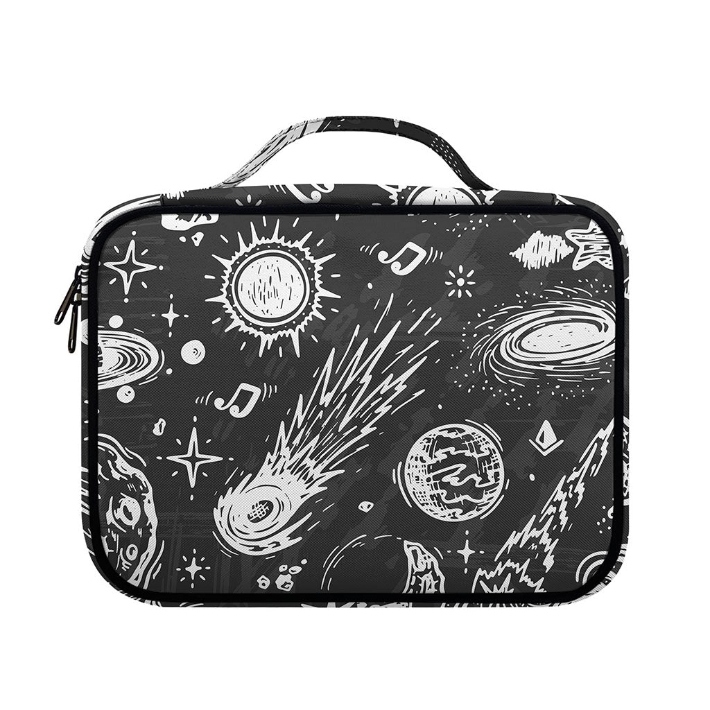 Black White Galaxy Outer Space Print Briefcase Bible Bag