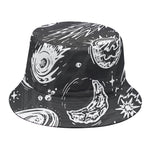 Black White Galaxy Outer Space Print Bucket Hat