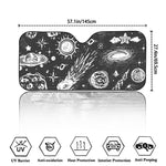 Black White Galaxy Outer Space Print Car Windshield Sun Shade