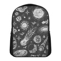 Black White Galaxy Outer Space Print Casual Backpack