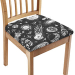 Black White Galaxy Outer Space Print Chair Cushion Cover
