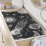 Black White Galaxy Outer Space Print Changing Pad Cover