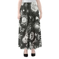 Black White Galaxy Outer Space Print Chiffon Maxi Skirt