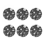 Black White Galaxy Outer Space Print Coaster Set