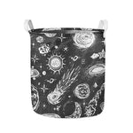 Black White Galaxy Outer Space Print Collapsible Laundry Basket