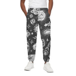 Black White Galaxy Outer Space Print Cotton Pants