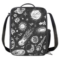 Black White Galaxy Outer Space Print Crossbody Lunch Bag