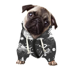 Black White Galaxy Outer Space Print Dog Zip Up Hoodie