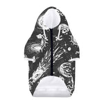 Black White Galaxy Outer Space Print Dog Zip Up Hoodie