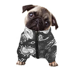 Black White Galaxy Outer Space Print Dog Zip Up Jacket