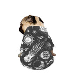 Black White Galaxy Outer Space Print Dog Zip Up Jacket