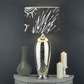 Black White Galaxy Outer Space Print Drum Lamp Shade