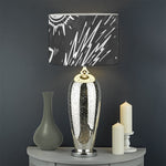 Black White Galaxy Outer Space Print Drum Lamp Shade