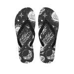 Black White Galaxy Outer Space Print Flip Flops