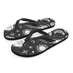 Black White Galaxy Outer Space Print Flip Flops