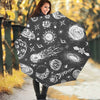 Black White Galaxy Outer Space Print Foldable Umbrella