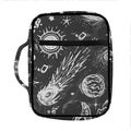 Black White Galaxy Outer Space Print Front Pocket Bible Bag