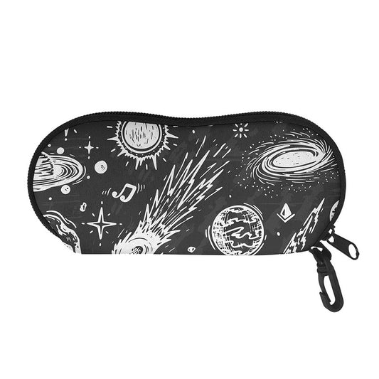 Black White Galaxy Outer Space Print Glasses Case