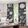 Black White Galaxy Outer Space Print Grommet Curtains