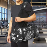 Black White Galaxy Outer Space Print Gym Bag