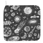 Black White Galaxy Outer Space Print Hand Towel
