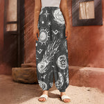 Black White Galaxy Outer Space Print Harem Pants