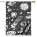 Black White Galaxy Outer Space Print House Flag