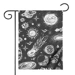 Black White Galaxy Outer Space Print House Flag