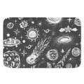 Black White Galaxy Outer Space Print Indoor Door Mat