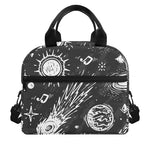 Black White Galaxy Outer Space Print Insulated Lunch Bag