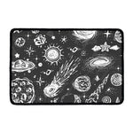 Black White Galaxy Outer Space Print Kitchen Mat