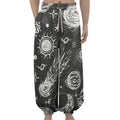 Black White Galaxy Outer Space Print Lantern Pants