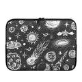 Black White Galaxy Outer Space Print Laptop Sleeve