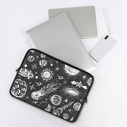 Black White Galaxy Outer Space Print Laptop Sleeve