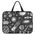 Black White Galaxy Outer Space Print Laptop Sleeve With Handle
