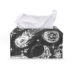 Black White Galaxy Outer Space Print Leather Tissue Box Cover