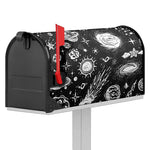 Black White Galaxy Outer Space Print Mailbox Cover