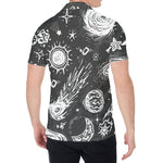 Black White Galaxy Outer Space Print Men's Shirt