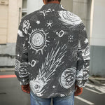 Black White Galaxy Outer Space Print Men's Shirt Jacket