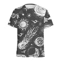 Black White Galaxy Outer Space Print Men's Athletic T-Shirt