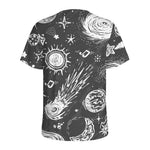 Black White Galaxy Outer Space Print Men's Sports T-Shirt