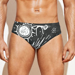 Black White Galaxy Outer Space Print Men's Swim Briefs