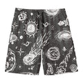 Black White Galaxy Outer Space Print Men's Swim Trunks