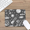 Black White Galaxy Outer Space Print Mouse Pad