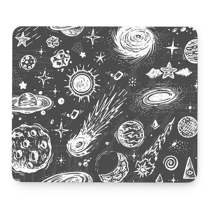 Black White Galaxy Outer Space Print Mouse Pad