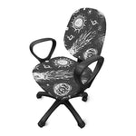 Black White Galaxy Outer Space Print Office Chair Cover