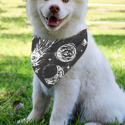Black White Galaxy Outer Space Print Over The Collar Dog Bandana