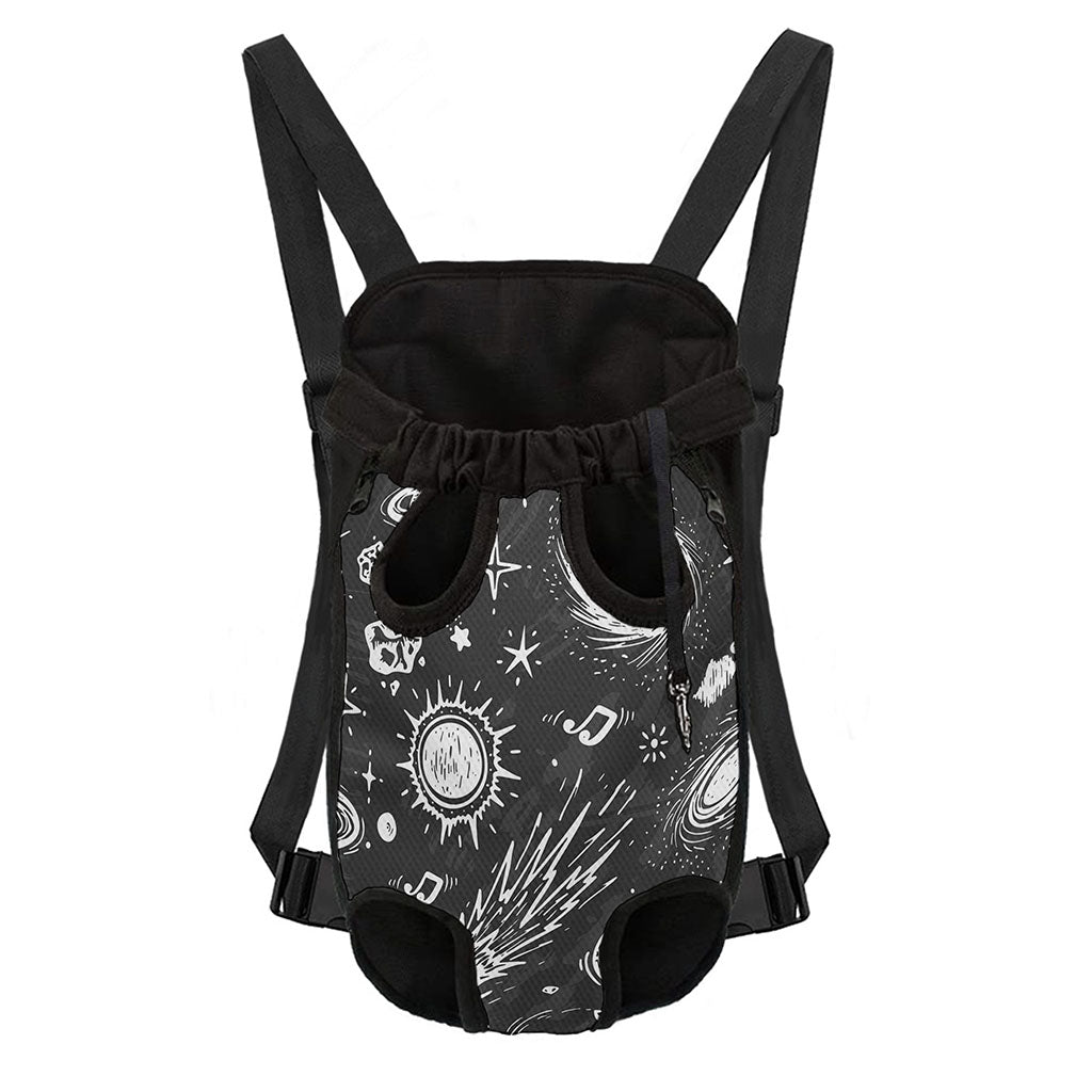Black White Galaxy Outer Space Print Pet Carrier Backpack