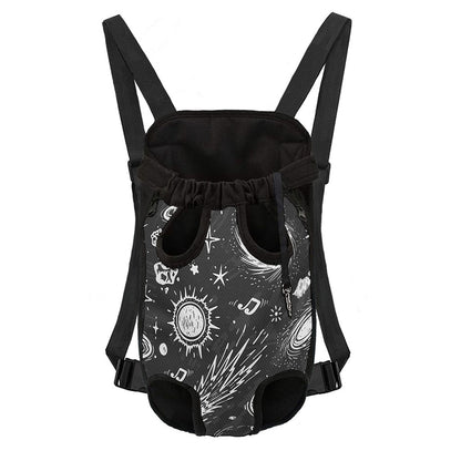Black White Galaxy Outer Space Print Pet Carrier Backpack