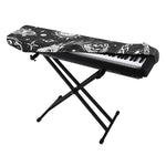 Black White Galaxy Outer Space Print Piano Keyboard Cover